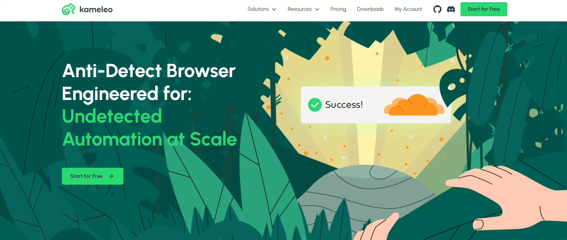 Kameleo anti-detect browser homepage