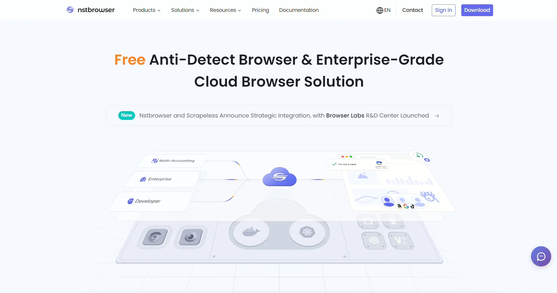 Nstbrowser antidetect and cloud browser homepage