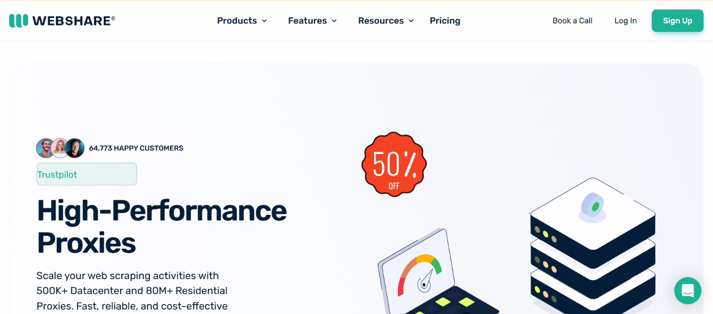 Webshare - main page